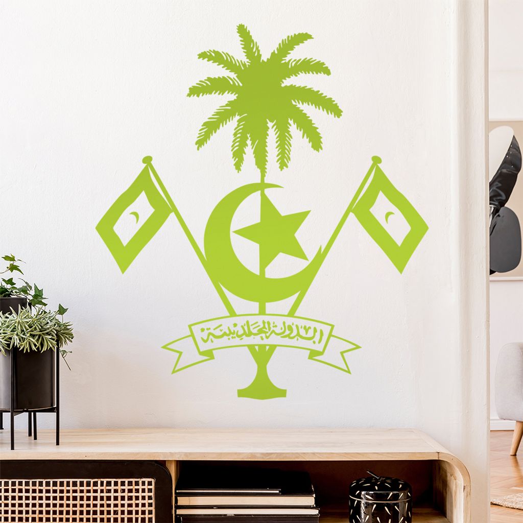 Malediven Wappen Wandtattoo Wandaufkleber Wall Sticker - Dekoration, Küche, Wohnzimmer, Schlafzimmer, Badezimmer