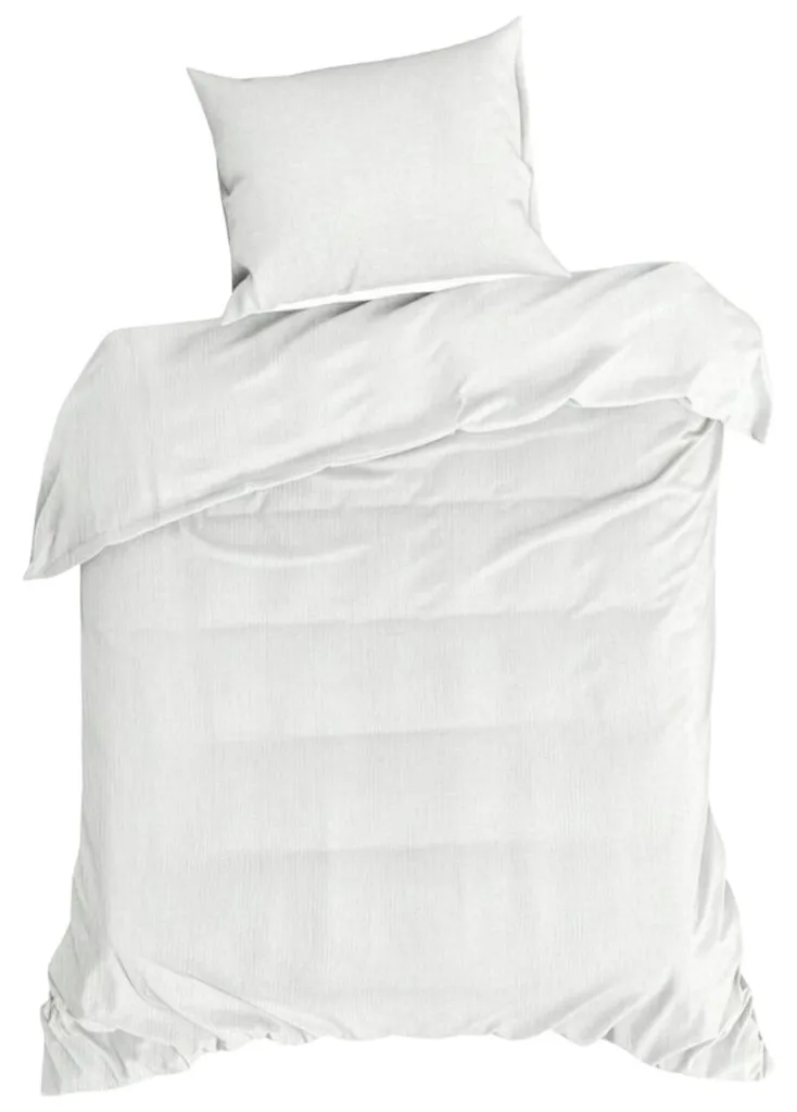 Ensemble Linge de Lit Complet 140x200 cm en Pur Coton Blanc Douceur