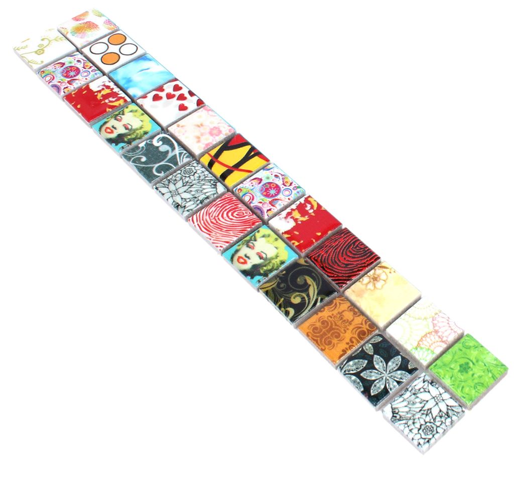 Keramik Retro Fliesenbordüre Easton Bunt