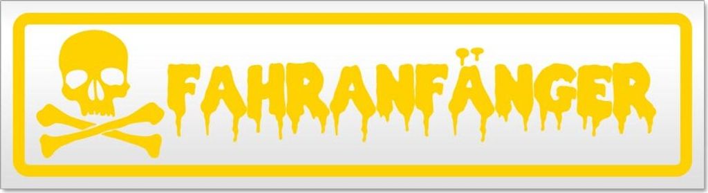 Fahranfänger Totenkopf Magnetschild Schild magnetisch