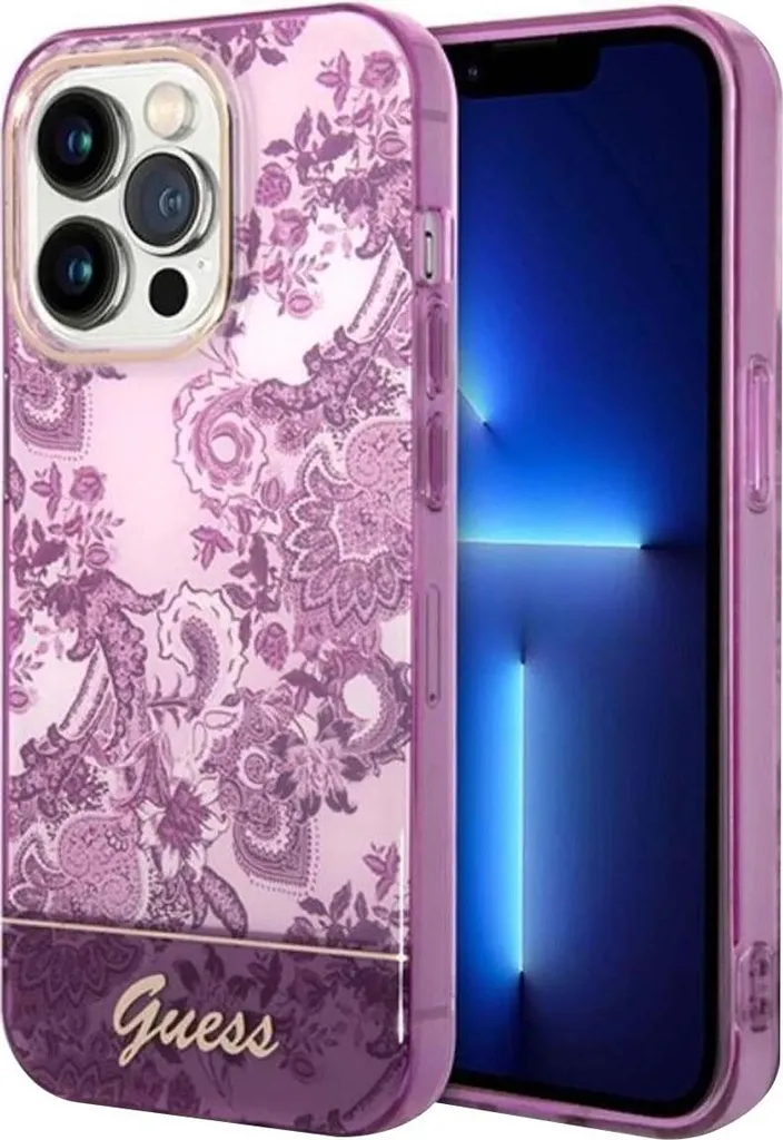 Custodia Guess iPhone 14 Pro Max Fucsia Originale - Serie Porcelain