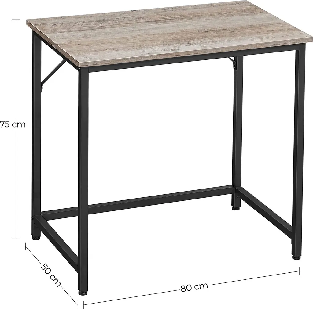 Bureau Petit Espace 80cm Greige - Solution de Travail Gain de Place - 4