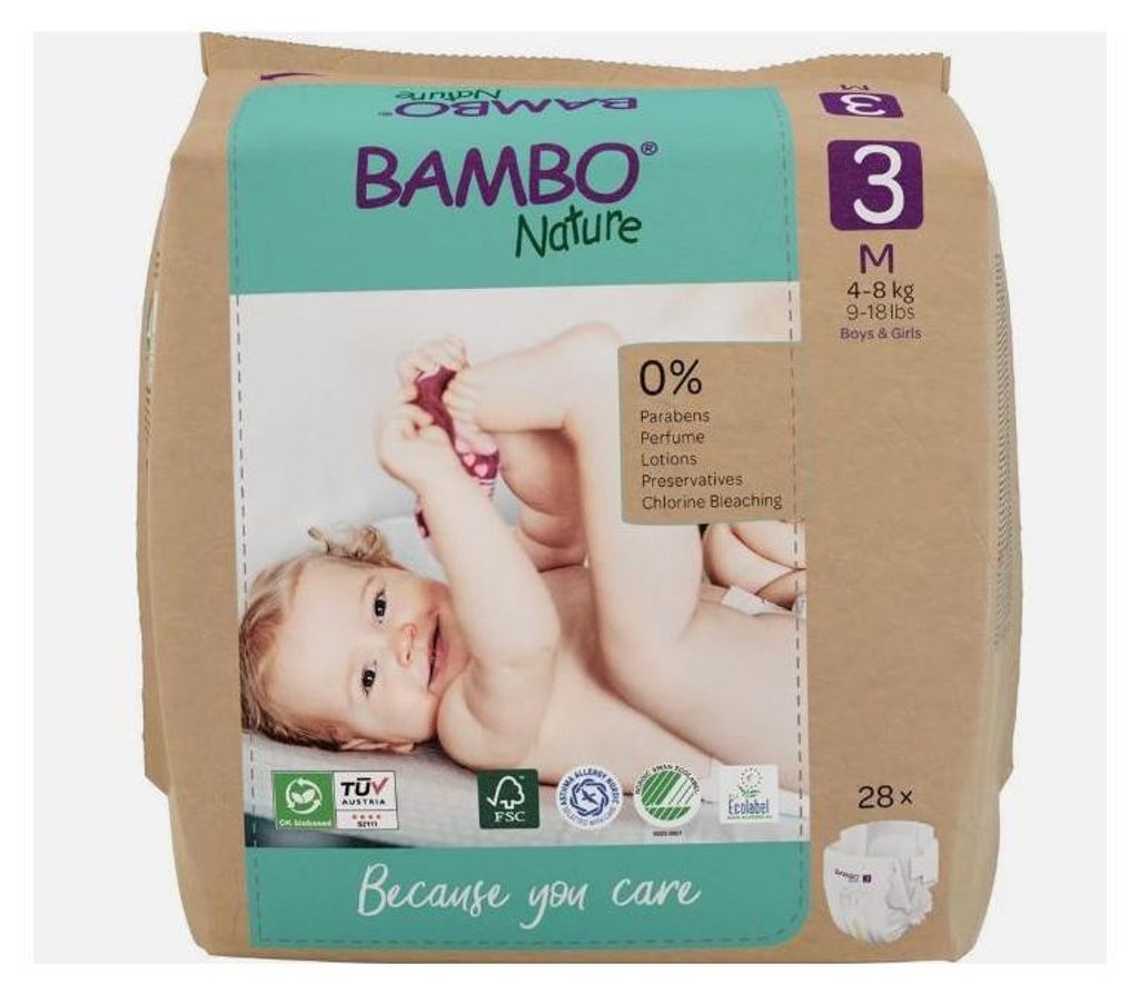 Bambo Nature Windeln Größe 3 (28 Stück) Produktbild 