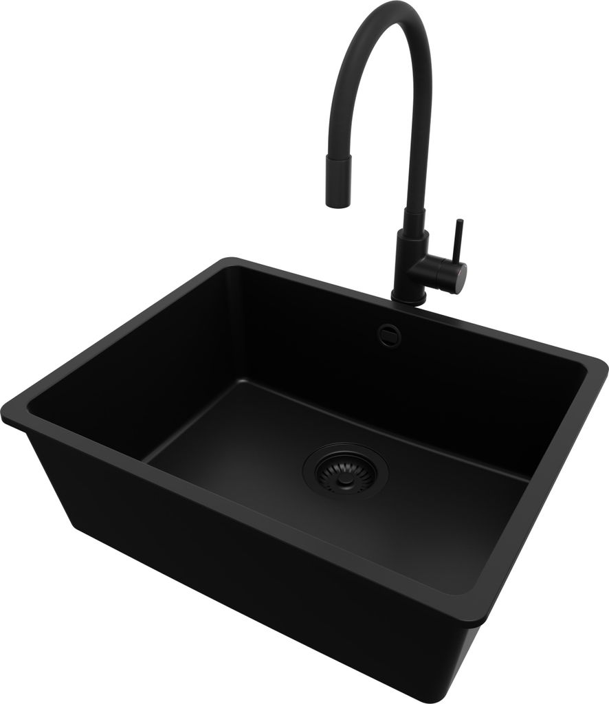 PRIMAGRAN Unterbauspüle Granit Alles Schwarz 56x44cm, Produktbild 