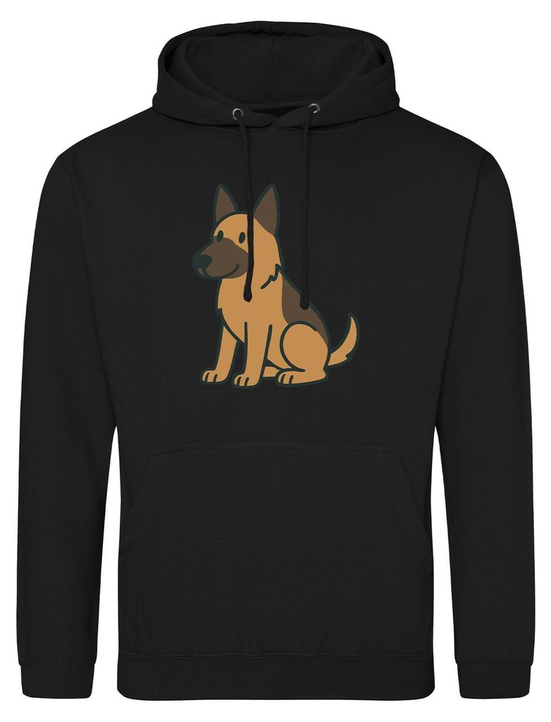 Huuraa Uni Hoodie Malinois Comic Malis XL Deep Black Vegan Sweatshirt Geschenkidee