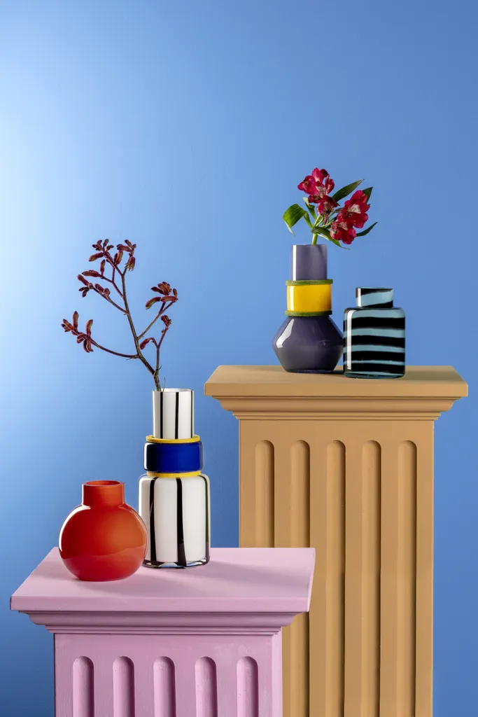 Vase en verre multicolore 37cm Leonardo Buoni Amici design moderne - 9