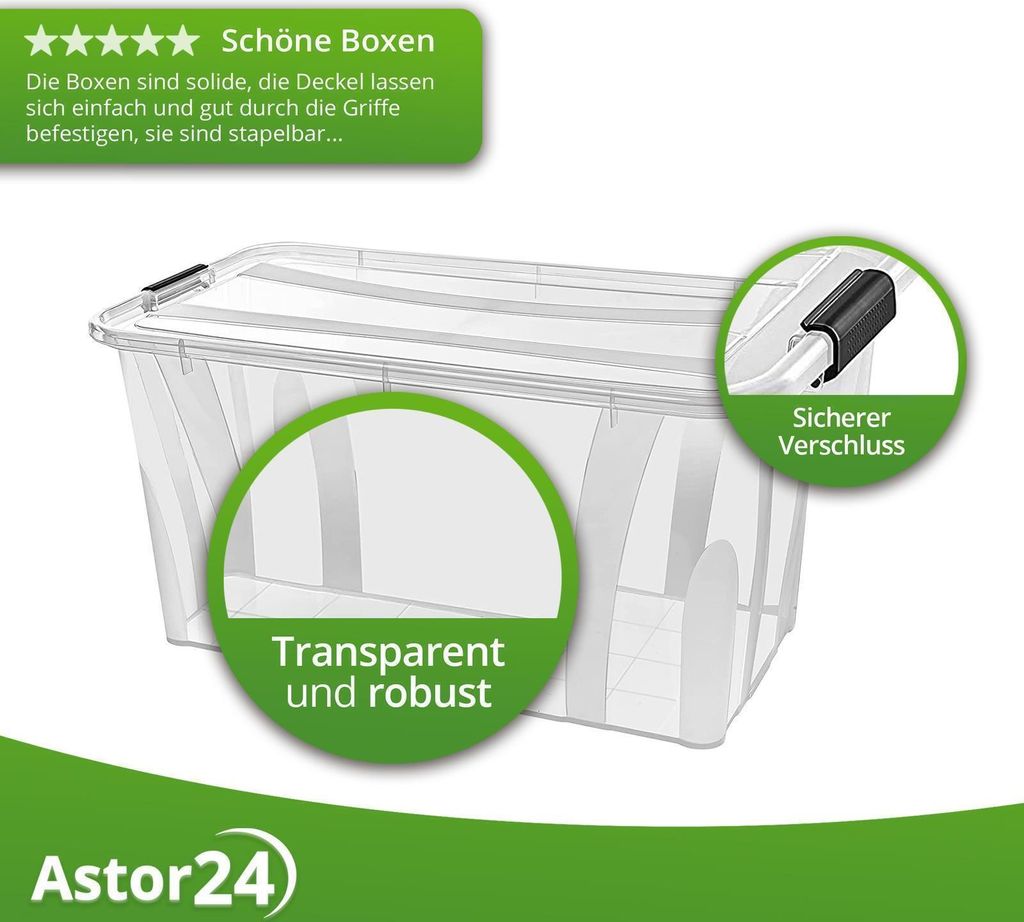 Aufbewahrungsbox mit Deckel Kunststoffboxen Box Kisten Produktbild 3