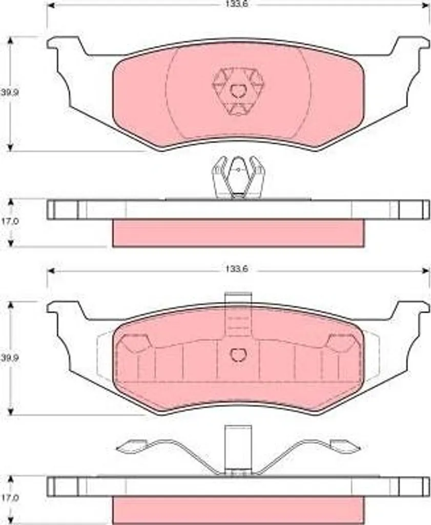 Plaquettes de frein TRW GDB1234 OE 4863784 pour Chrysler et Dodge