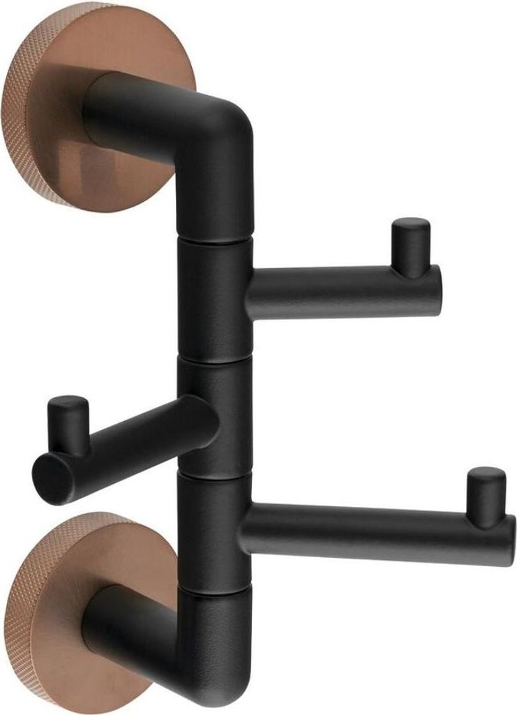 LARISSA 3-Fach Haken, Drehbar, Schwarz/Kupfer matt