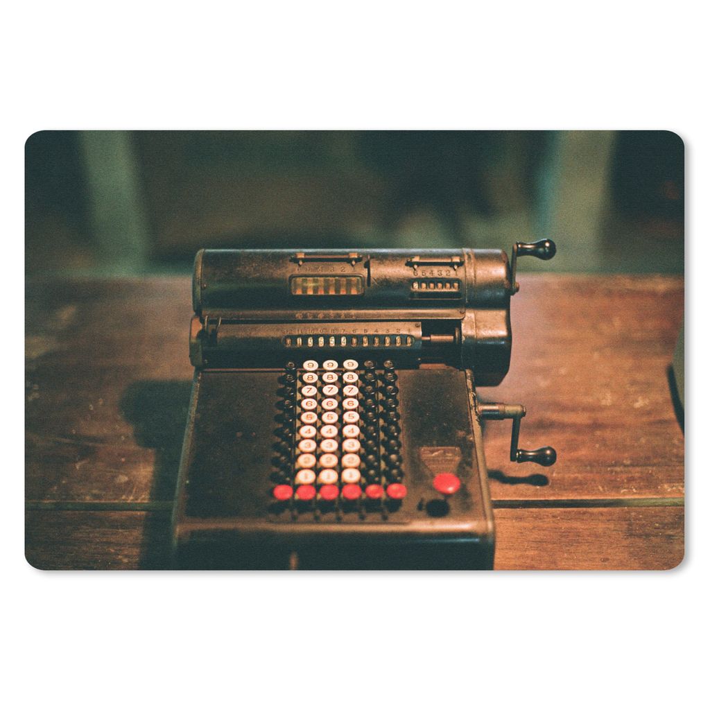 MuchoWow Mauspad Mousepad Schreibmaschine - Antik - Schwarz 27x18 cm - Mousepads - Maus Mat - Pad - Mausunterlage - Büroartikel - Desk Matten