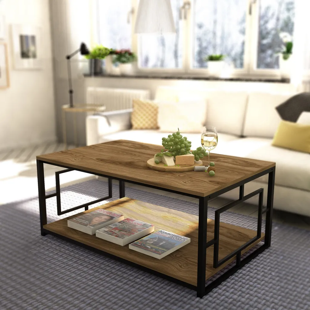 Table basse de salon spacieuse 120 cm pour soirées et décoration