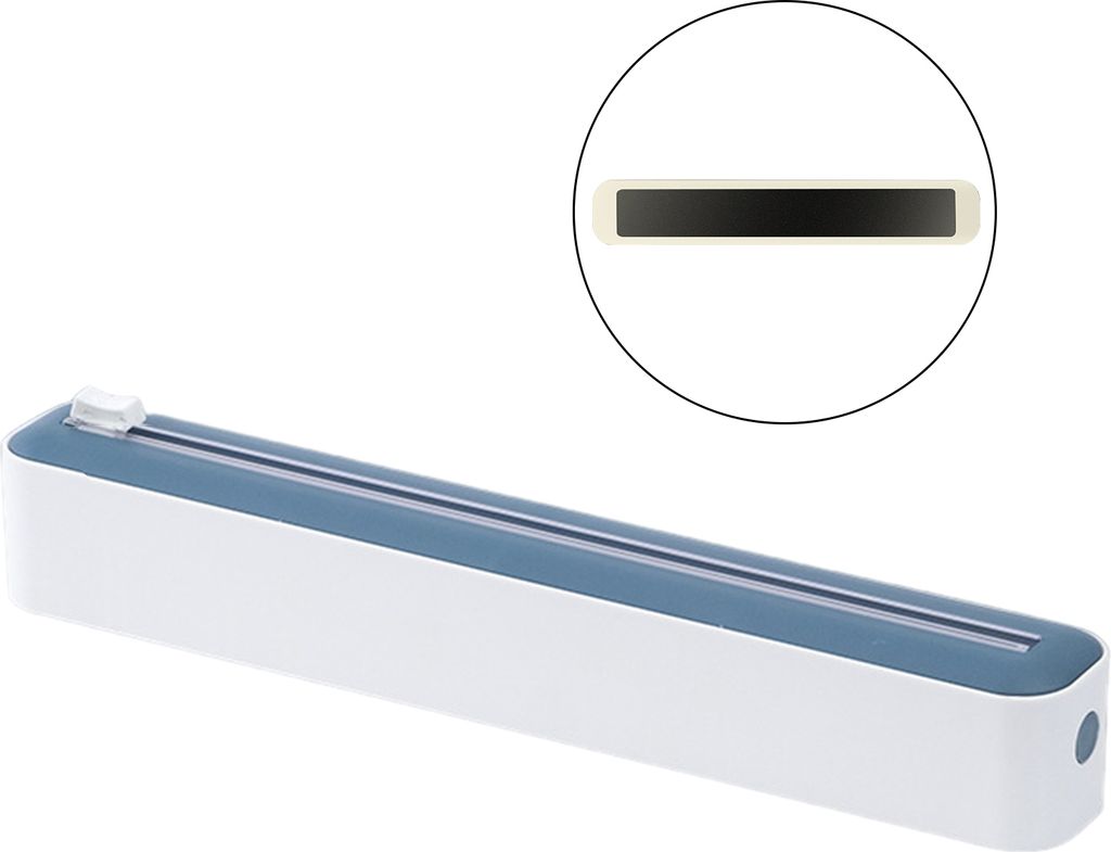 Frischhaltefolienspender mit Schiebeschneider, 2-in-1-Halter für Frischhaltefolie aus Alufolie für die Küche, innovativer Frischhaltefolienschne...