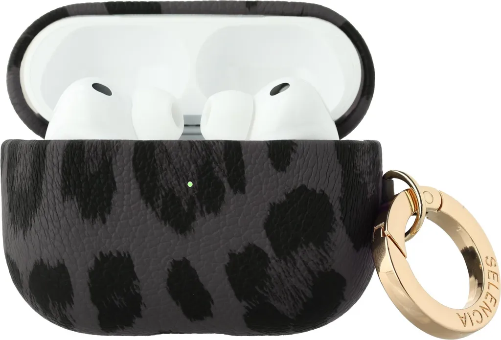 Selencia Sabi Case AirPods Pro 3 - L'eleganza del Leopardato Nero Notte