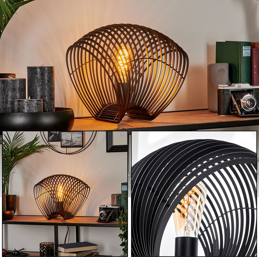 Scampitella moderne Tischlampe aus Metall in Schwarz