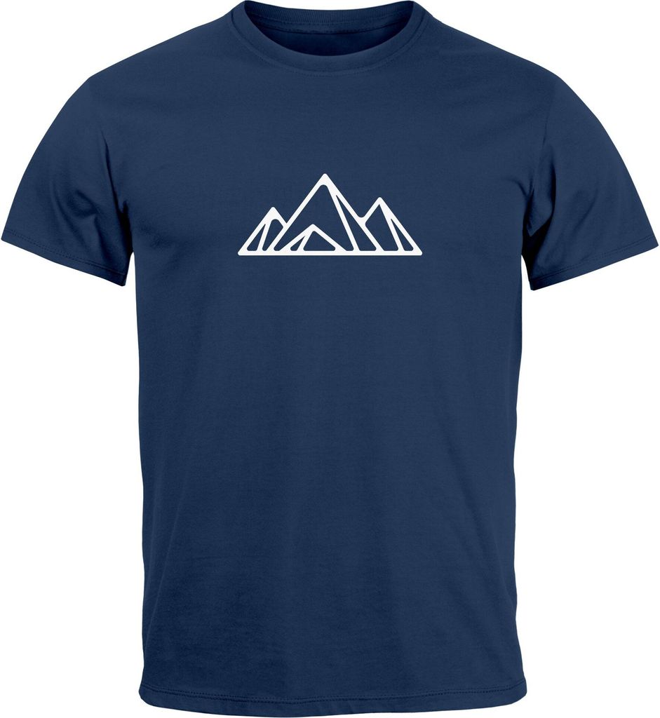 Herren T-Shirt Berge Wandern Polygon Design Print Outdoor Fashion Streetstyle Neverless Polygon 2 navy XL
