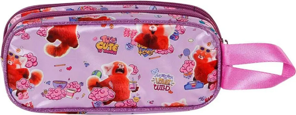 Disney Rouge Yaay Trousse à Crayons Double avec Effet 3D Rose Pastel - 4