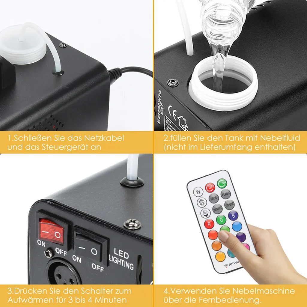 Machine à Fumée LED RGB avec Télécommande pour Effets de Scène Pro