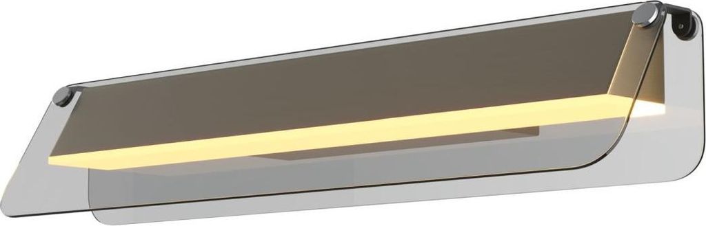 LED Wandleuchte Metall Rauchglas B: 43 cm in Messing Grau länglich 3000 K warmweißes Licht 1150 lm Modern