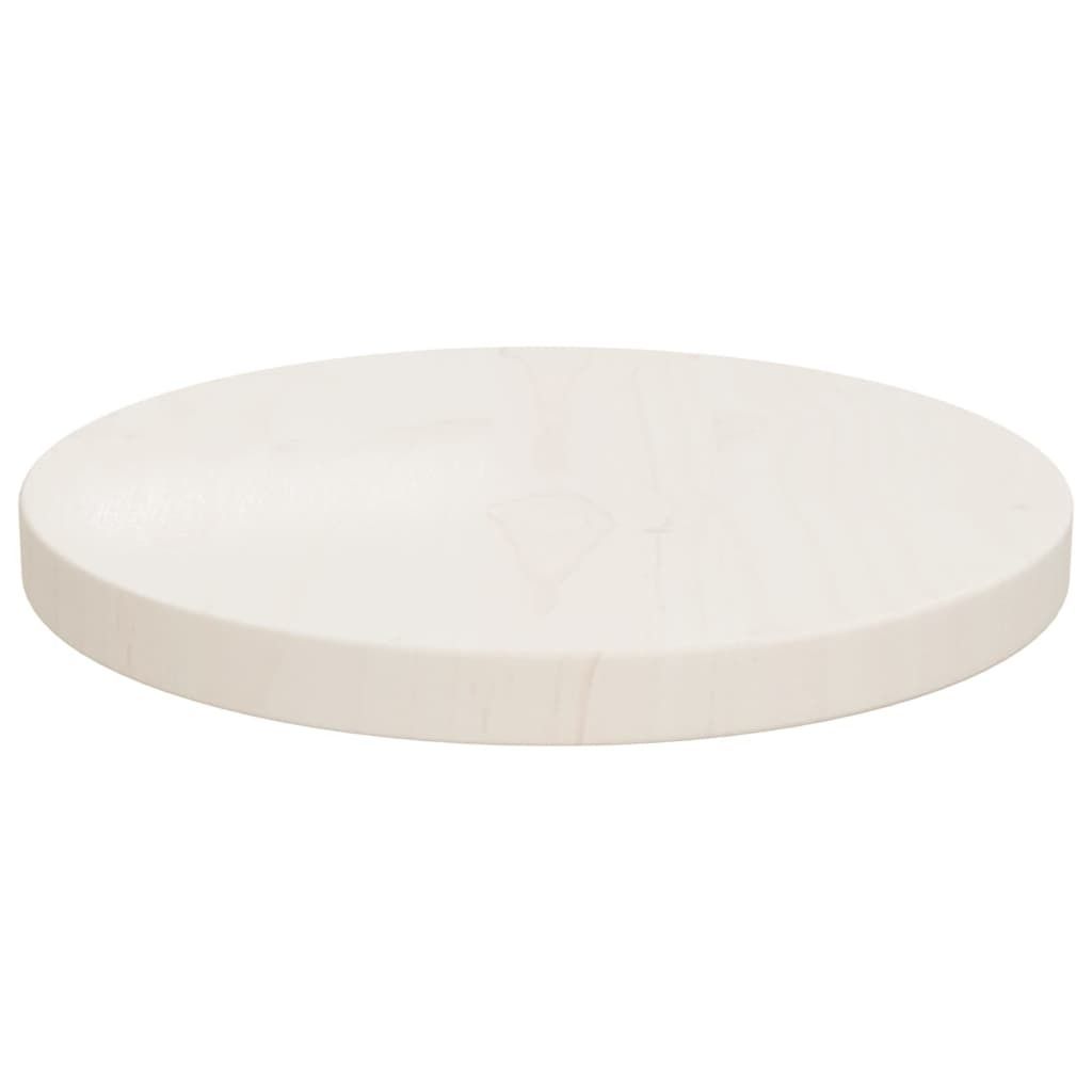 vidaXL Tischplatte Weiß Ø30x2,5 cm Massivholz Kiefer Produktbild 