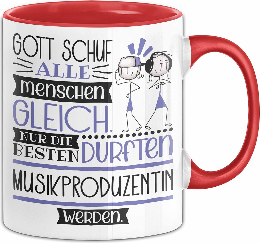 Musikproduzentin Geschenk Becher Tasse Gott Schuf Alle Produktbild 