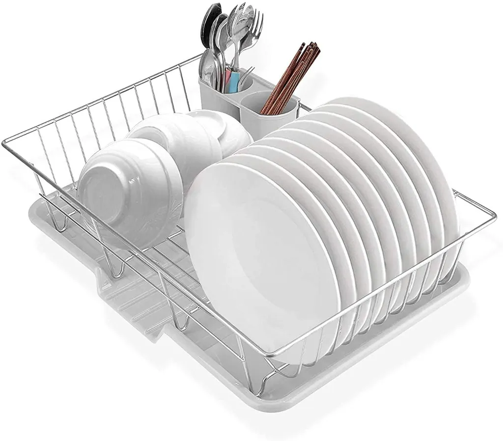 Égouttoir en acier inoxydable 48x30cm multifonction pour évier de cuisine