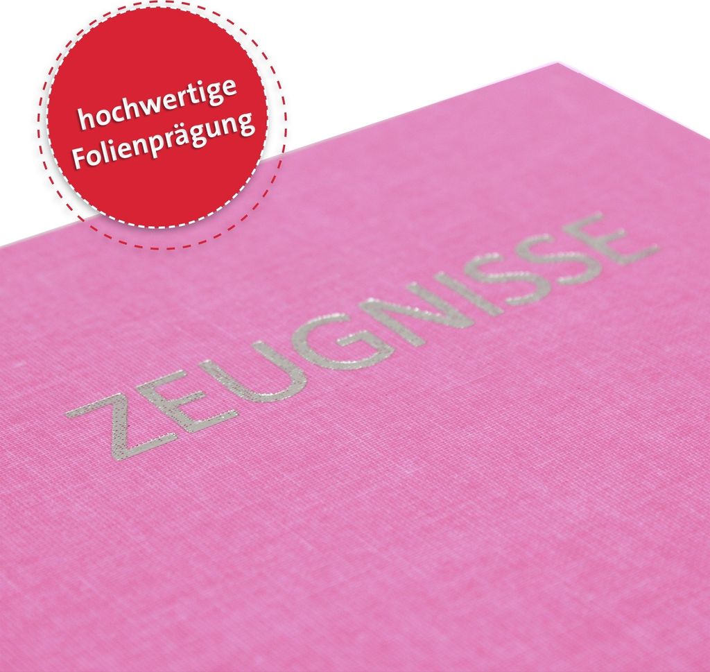 ROTH Zeugnismappe Bicolor mit Buchschrauben - Cherry-Pink - mit 12 A4 Klarsichthüllen, erweiterbar