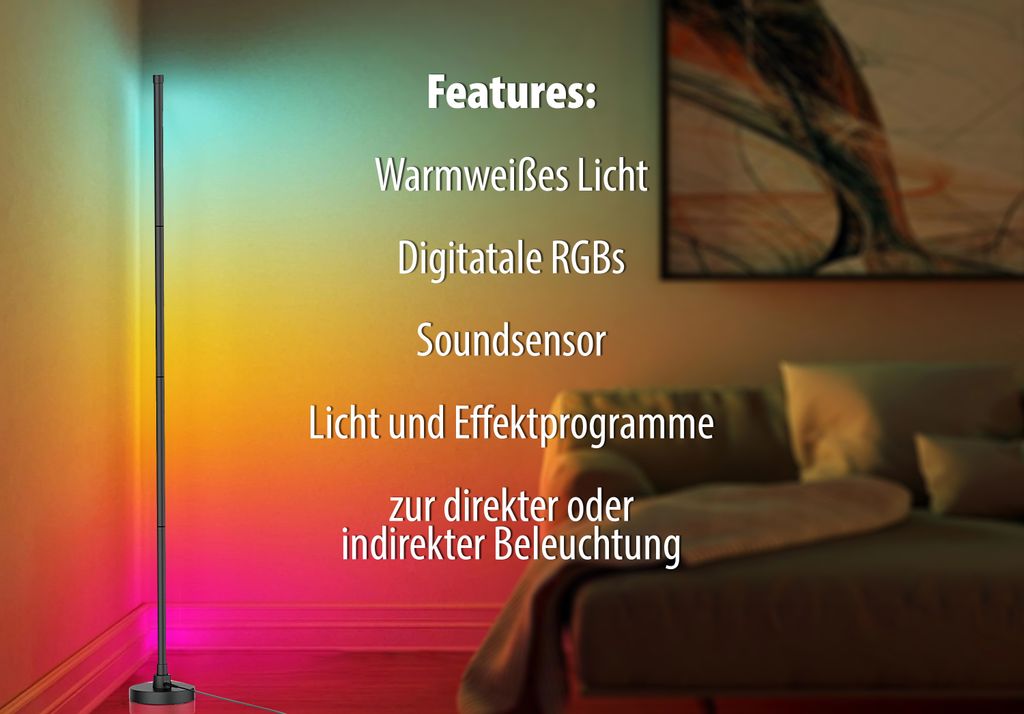Northpoint LED Stehlampe Ecklampe mit Fernbedienung Produktbild 4