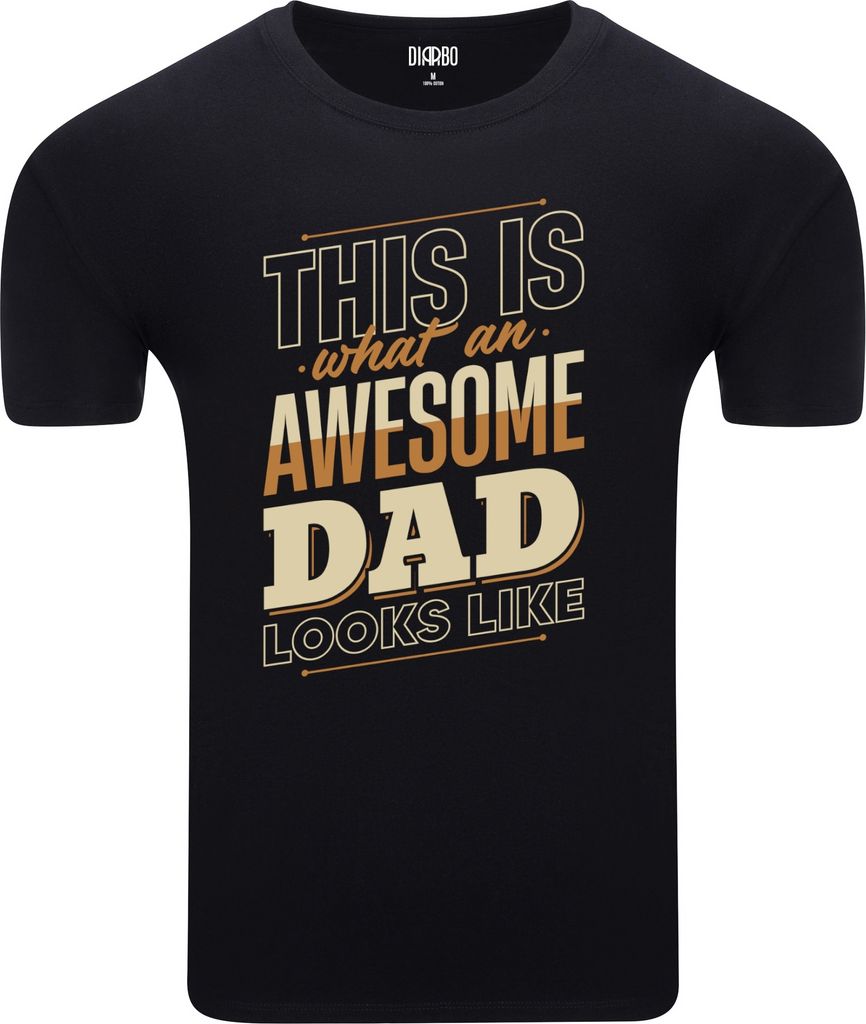 Diarbo Herren T-Shirt mit Großartiger Vater Aufdruck Toller Vater Schwarz Gr.S