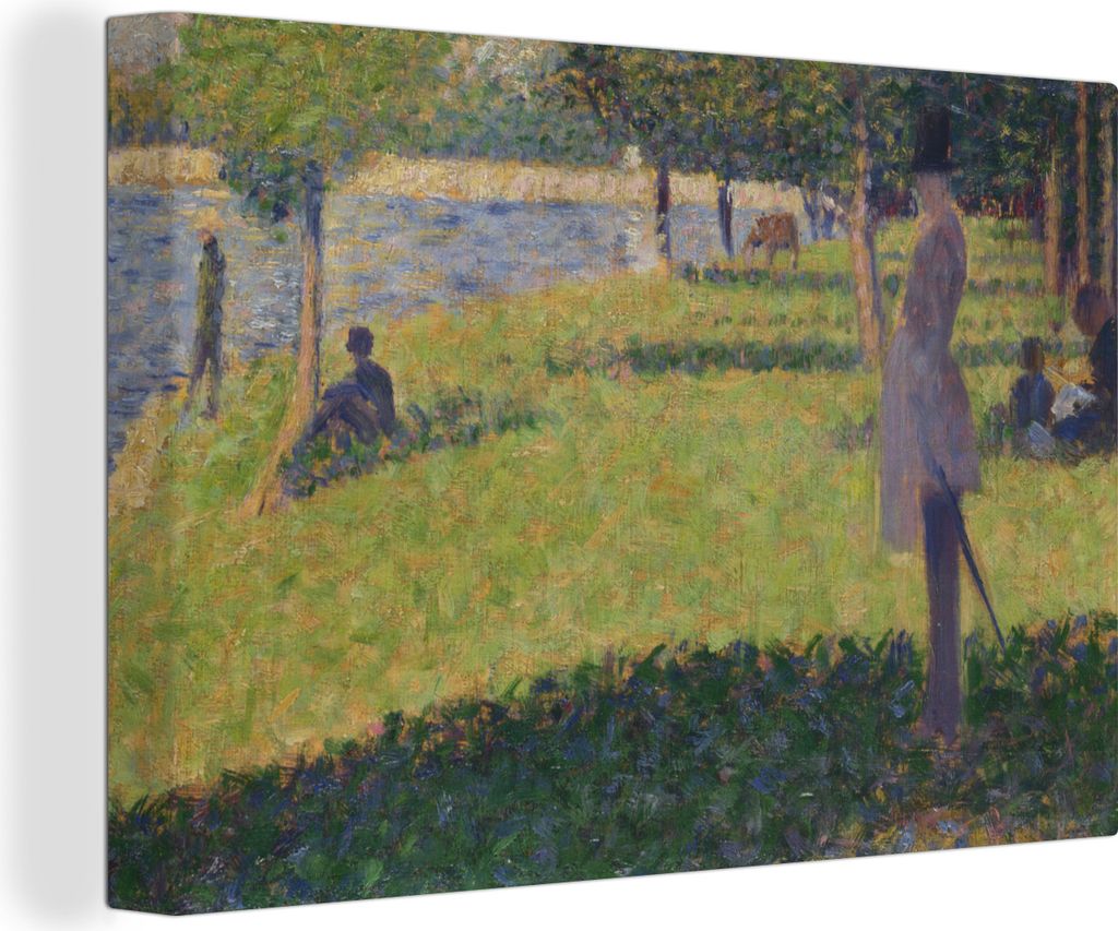 OneMillionCanvasses - Leinwandbilder - 140x90 cm, Studie für Sonntagnachmittag auf der Insel La Grande Jatte - Gemälde von Georges Seurat, Wand...