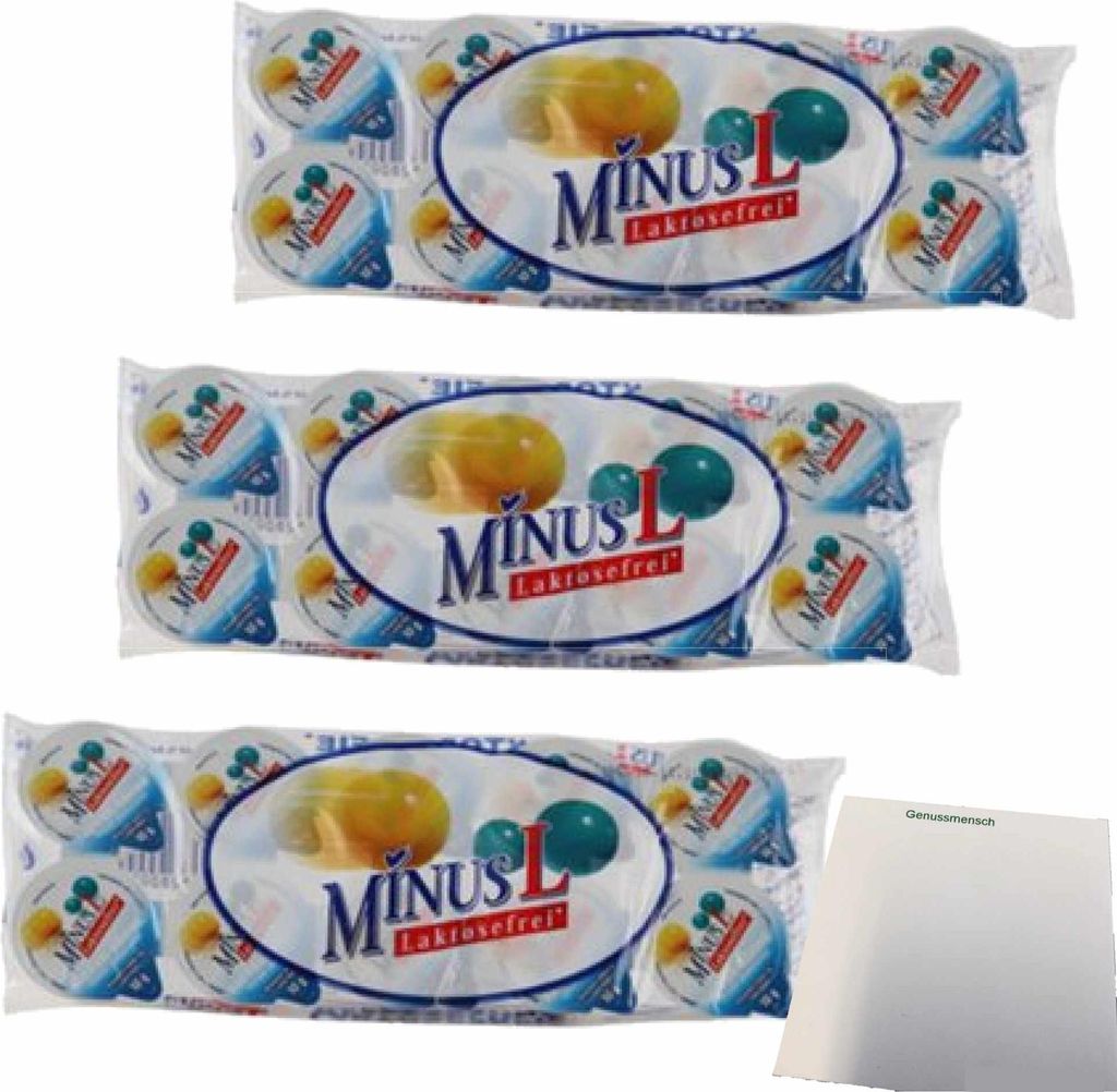 Minus L Kaffeesahne laktosefrei 10% Fett 3er Pack (3x10x10g Döschen) + usy Block