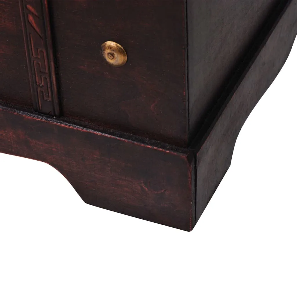 Coffre bois 66cm avec finitions rétro - Rangement robuste et durable - 6