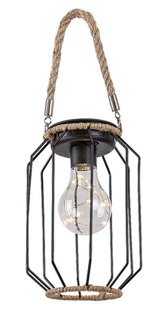 Solar-Dekoleuchte SLUIS LED 0,2W 3000K IP44 Metall schwarz, Kunststoff transparent H:18.5cm Ø13cm mit Lichtsensor