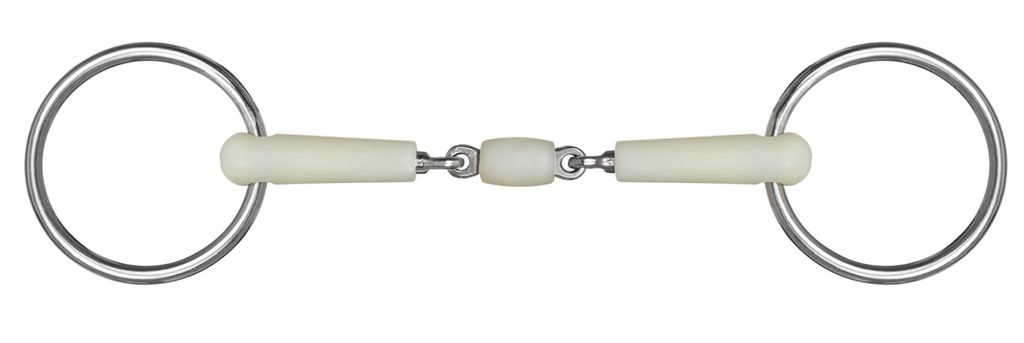 Apple Kunststoff Rollgebiss doppelt gebrochen Edelstahl Ringe in 125mm