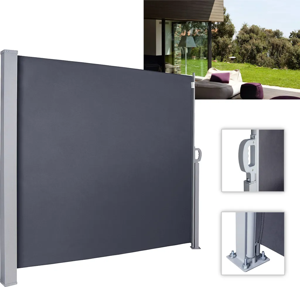 Store latéral anthracite 160x300 indéchirable et protection UV VINGO