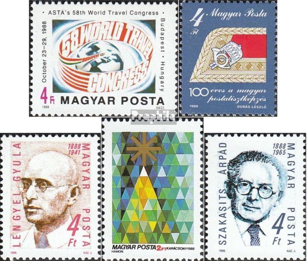 Briefmarken Ungarn 1988 Mi 3983A,3989A,3993A, 3994A,4001A (kompl.Ausg.) postfrisch Sondermarken