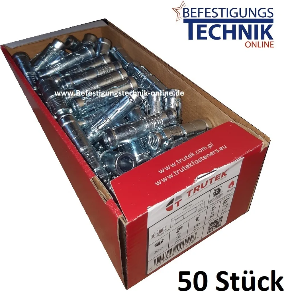 Fixation Support de Forage Cheville M12 RAWL Ancrage Maçonnerie 50 pcs