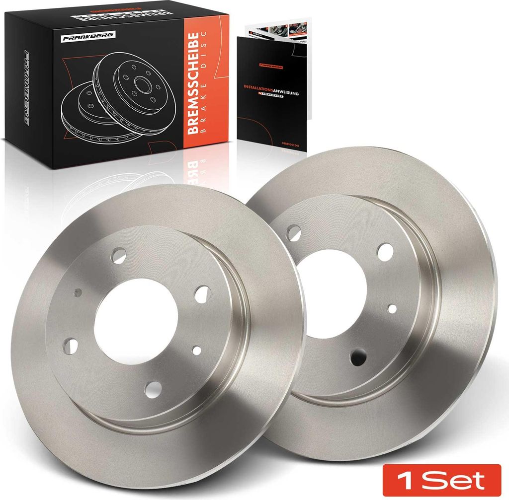 Frankberg 2x Bremsscheiben Hinterachse für Mitsubishi Colt CZC Cabriolet VI Smart Forfour 2004-2012