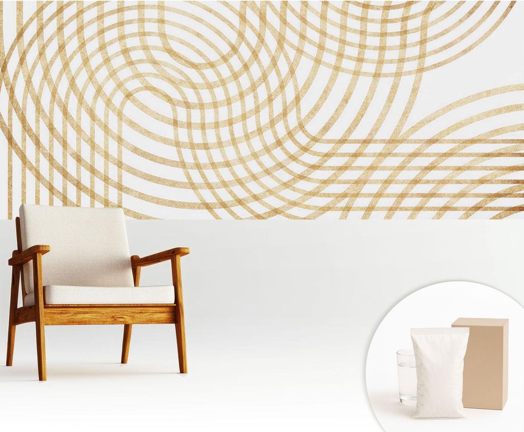 Fototapete - 250x104 cm - Tapete - Wandtapete - Wandbilder - Dekofolie - Tapete Folie - Wand - Dekoration - Wohnzimmer - Geometrische Webmuster