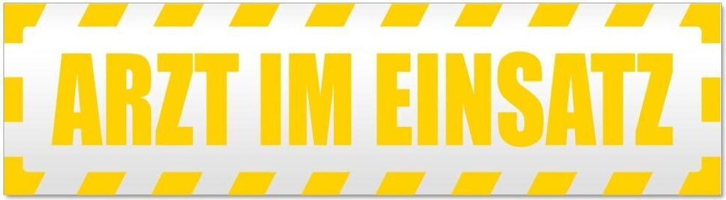 Kiwistar Arzt im Einsatz Motiv 1 gestreift Magnetschild Schild magnetisch - 45cm Gelb - Magnetfolie für Auto PKW Kfz