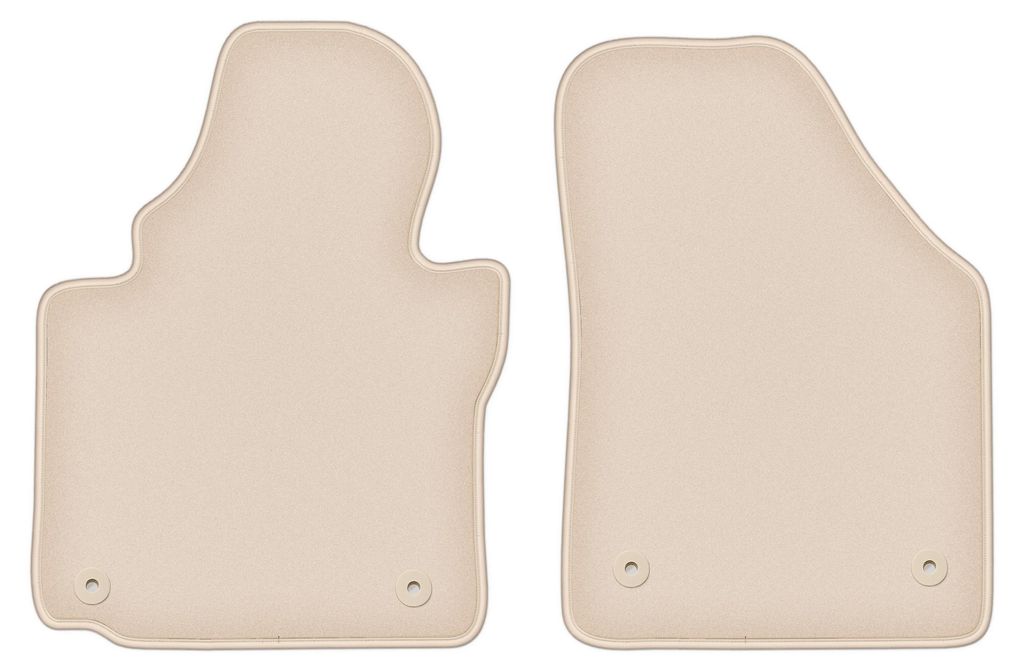 DURBAN Beige Velours-Fußmatten vorne für Volkswagen Caddy 2K FL Minivan (2010-2015)