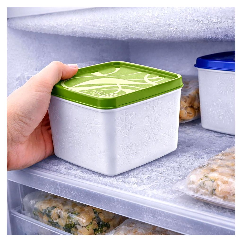6 x Tiefkühldosen - 1100 ml - Gefrierdosen für das Einfrieren - Stapelbare Frischhaltedosen - Vorratsdosen für Einfrieren und Auftauen - Mikrowe...