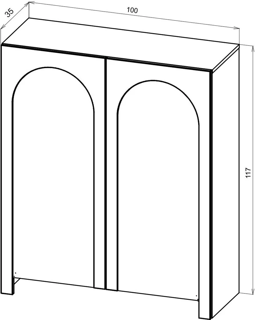 Meuble Rangement Noir 100cm pour Salon et Entrée - Sideboard Arco Chic - 8