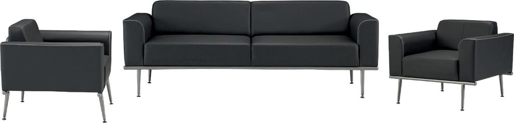 Sofagarnitur 3+1+1 Couch Leder Sofa Sessel Polster Garnitur Sofagarnitur 3tlg