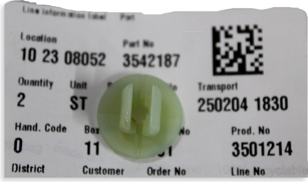 VOLVO Unterlegscheibe Behälterbefestigung Gewindeclip OE 3542187