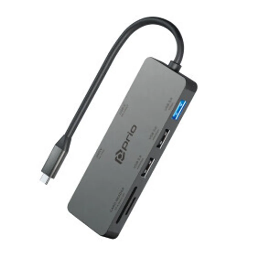 Docking Station USB-C Prio 7in1 Alluminio - Alta Velocità e 4K