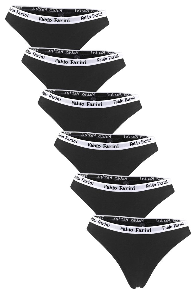 Fabio Farini - 6 Stück Damen Unterhosen - Frauen Tanga aus Produktbild 