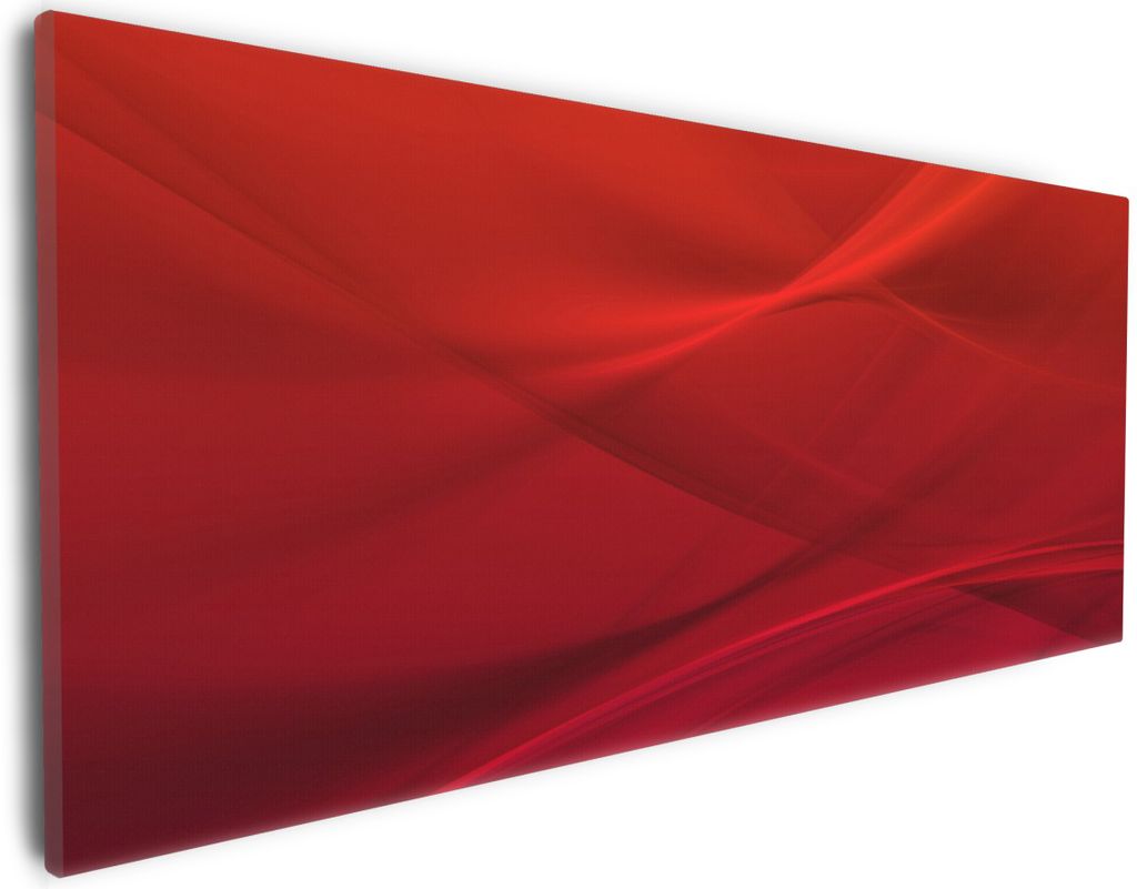 Wallario Premium Leinwandbild Abstrakte rotes Muster - roter Stoff in Größe 30 x 75 cm