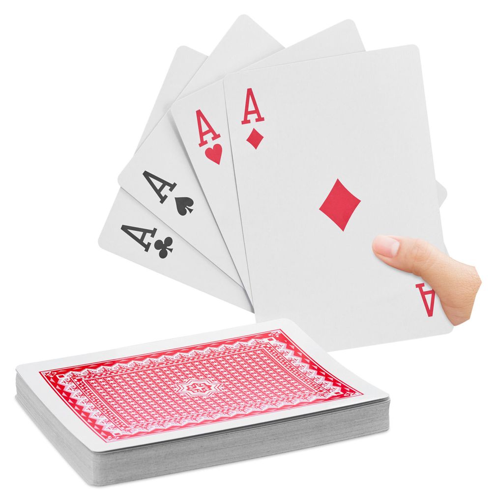 Relaxdays Jumbo Pokerkarten, 54 Karten, wasserfeste Produktbild 