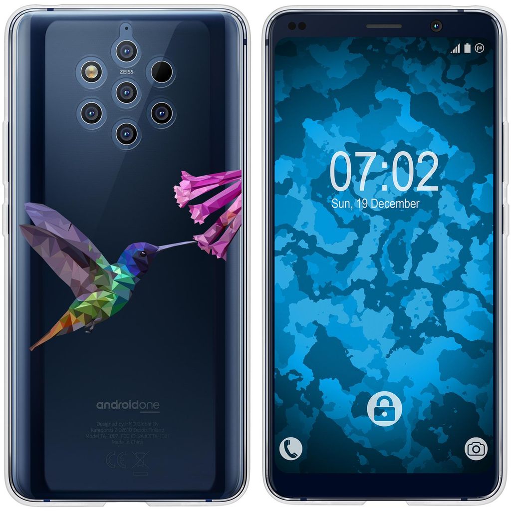 PhoneNatic Case kompatibel mit Nokia 9 PureView Silikon-Hülle Vektor Tiere Kolibri M3