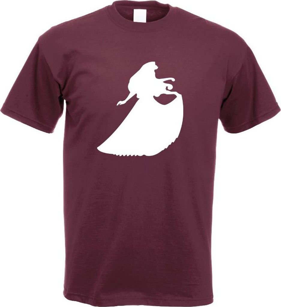 Kiwistar - T-Shirt - Burgund - Prinzessin Motiv Bedruckt Funshirt Design Print - mit Motiv Bedruckt - Funshirt Design - Sport - Freizeit - Herren - S